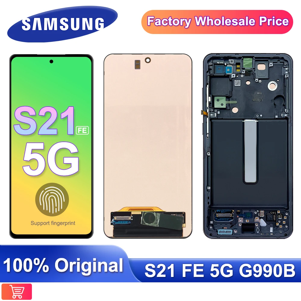 

6.4''Original AMOLED LCD For SAMSUNG Galaxy S21 FE 5G Touch Screen Display For Samsung S21 FE LCD Didsplay SM-G990B, SM-G990B/DS