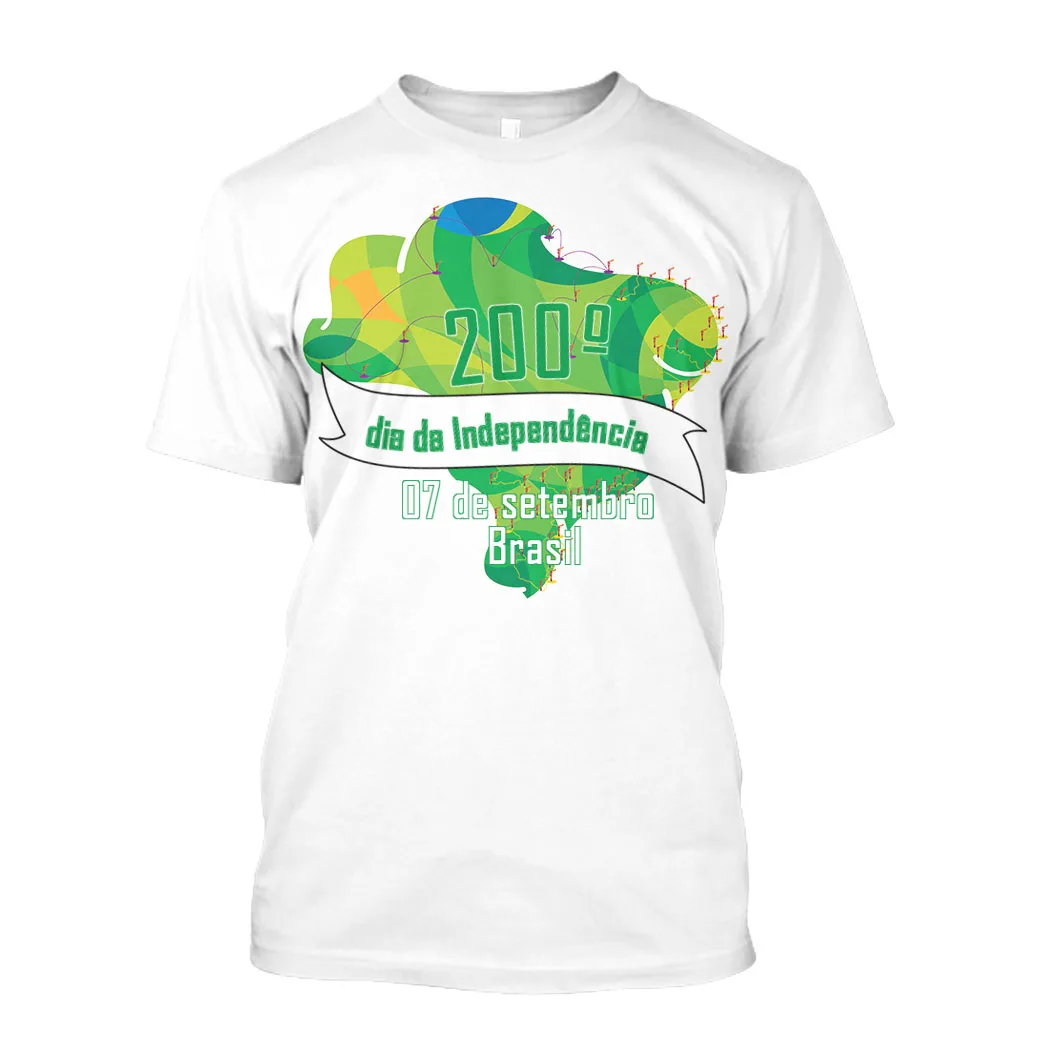 

Jumeast Brasil Flag 3D Graphic T Shirts 200th Independence Day Printed T Shirt Fireworks September 7 Brasil Map Sportwear Tops
