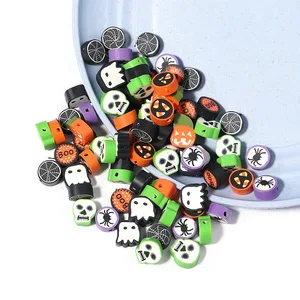 Image for 50Pcs/Pack Mixed Halloween Clay Loose Beads Polyme 