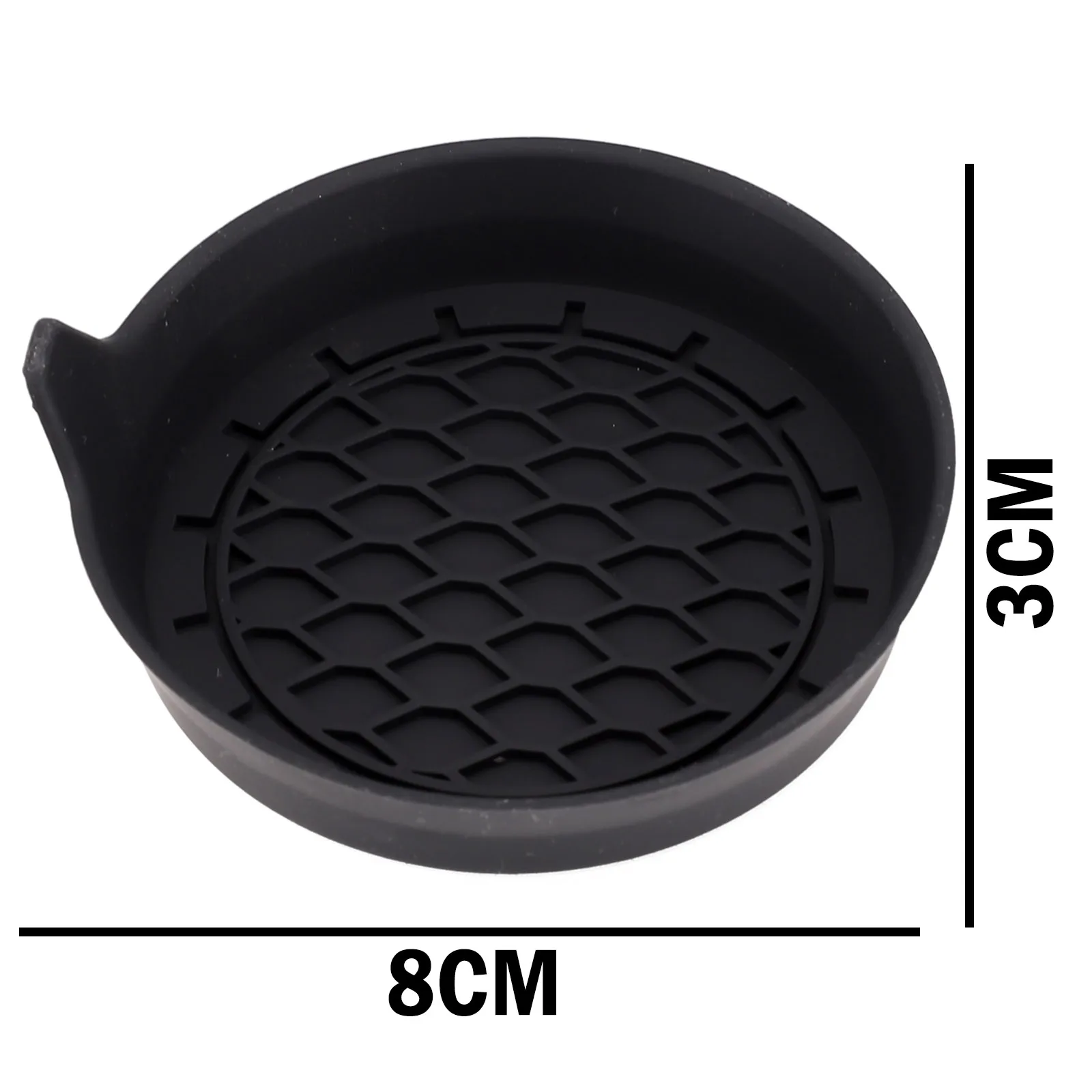 

2pcs 8*3cm Black Car Cup Holder Coasters With Non-Slip Base Coaster Silicone Universal Flexible & Stylishly Designed