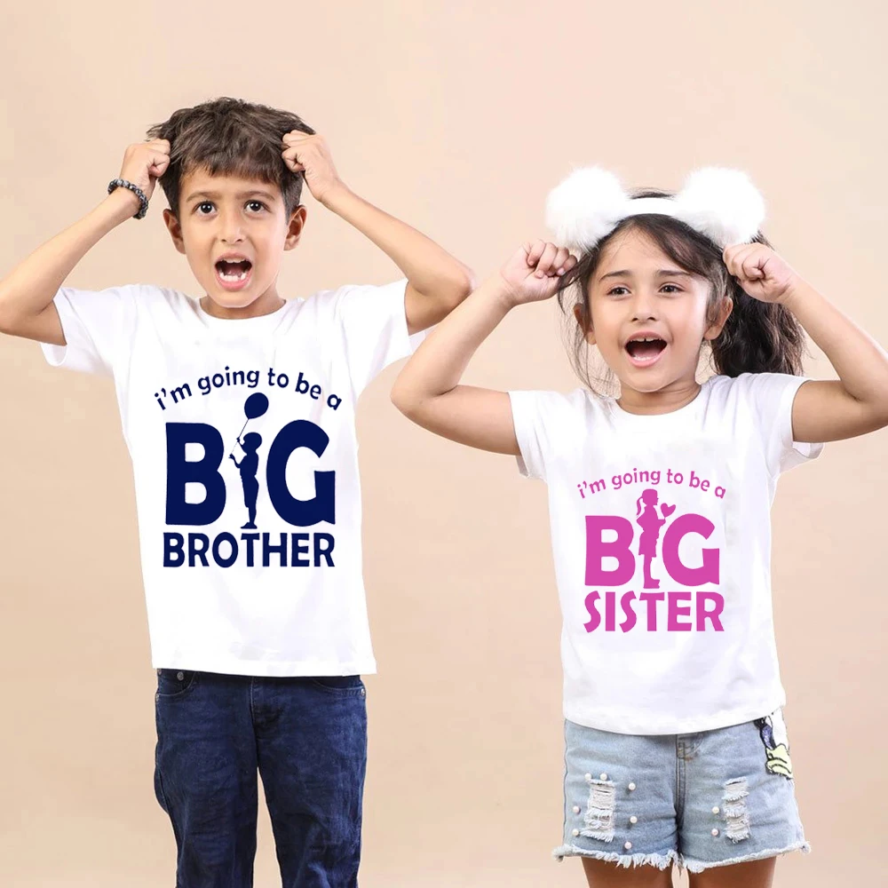 

I'm Going to Be a Big Sister Brother Letter Print Kids T-Shirt Childrens T Shirt Baby Top Toddler Tshirt Summer Casual Clothes