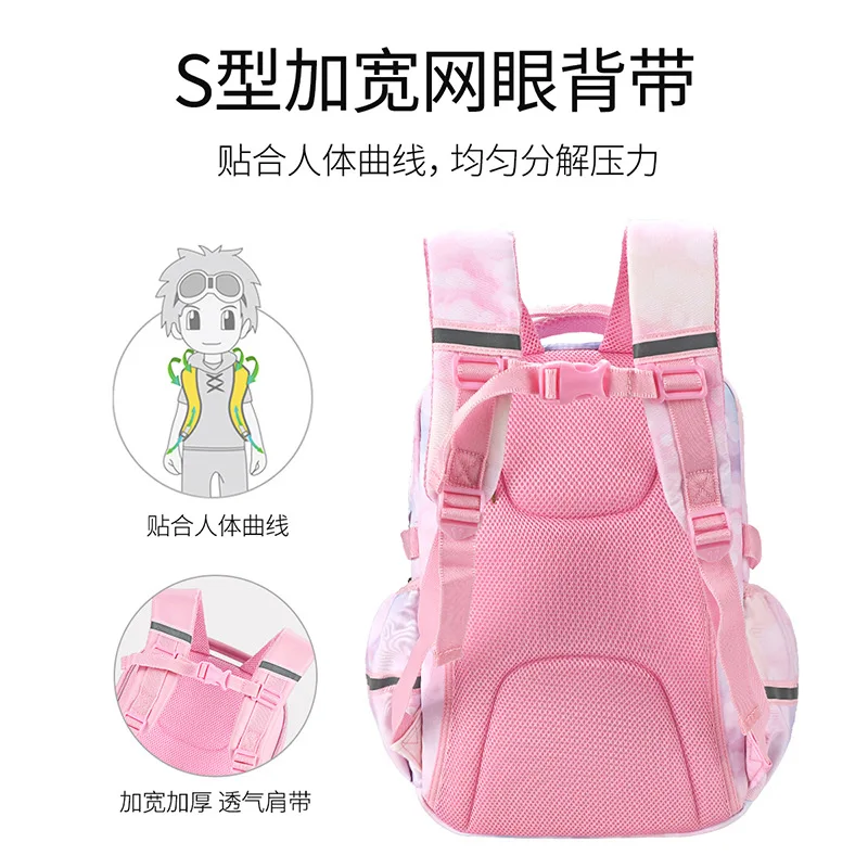 Disney New Minnie School Bags For Girls Grade 3-6 Primary Student Fashion Shoulder Orthopedic Backpack Large Capacity Mochila