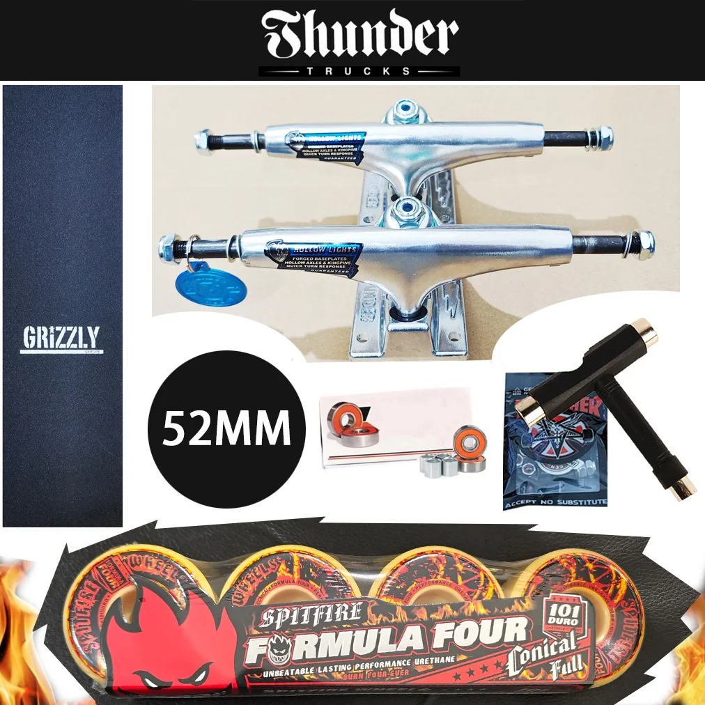Фото Кованое колесо Spitfire 147 THUNDER для скейтбордов для 8-дюймовых палуб, подшипники из хромированной стали с лентой для скейтбордов №3