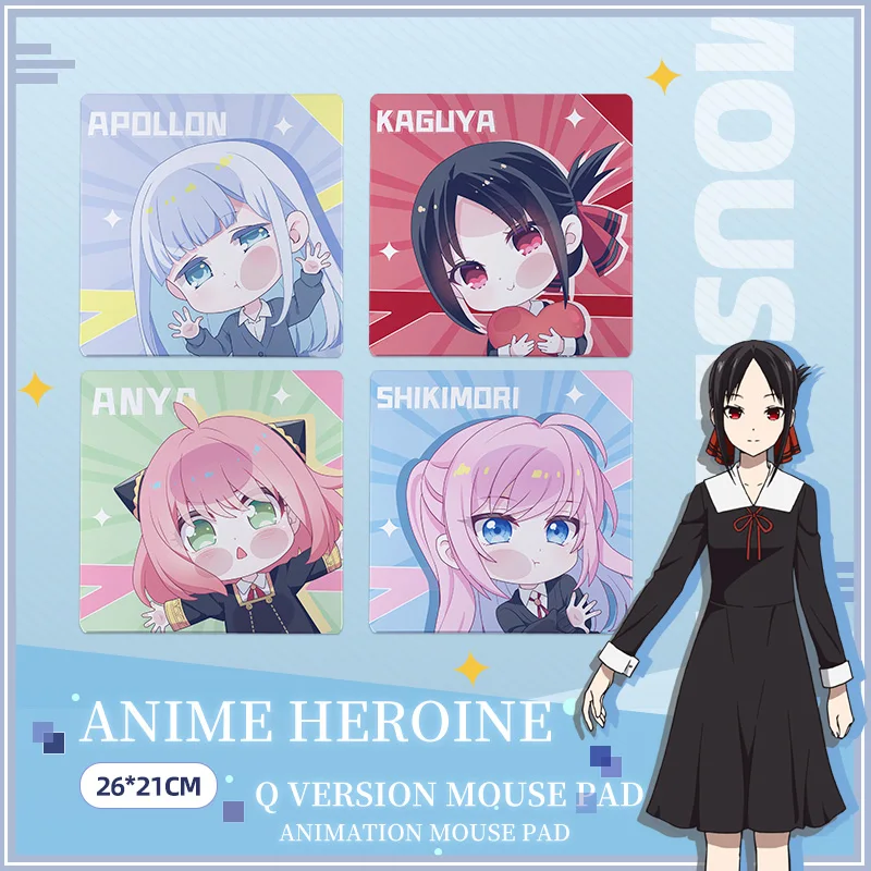 

Anime Mouse Pad Hereine Anya Forger Shinomiya Kaguya Shikimori Mouse Mat Cute Character Mousepad