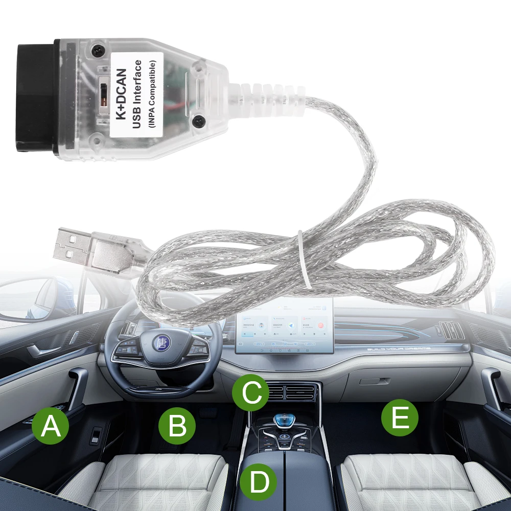 Автомобильные аксессуары K + DCAN FT232RL с переключателем OBDII для BMW OBD 2