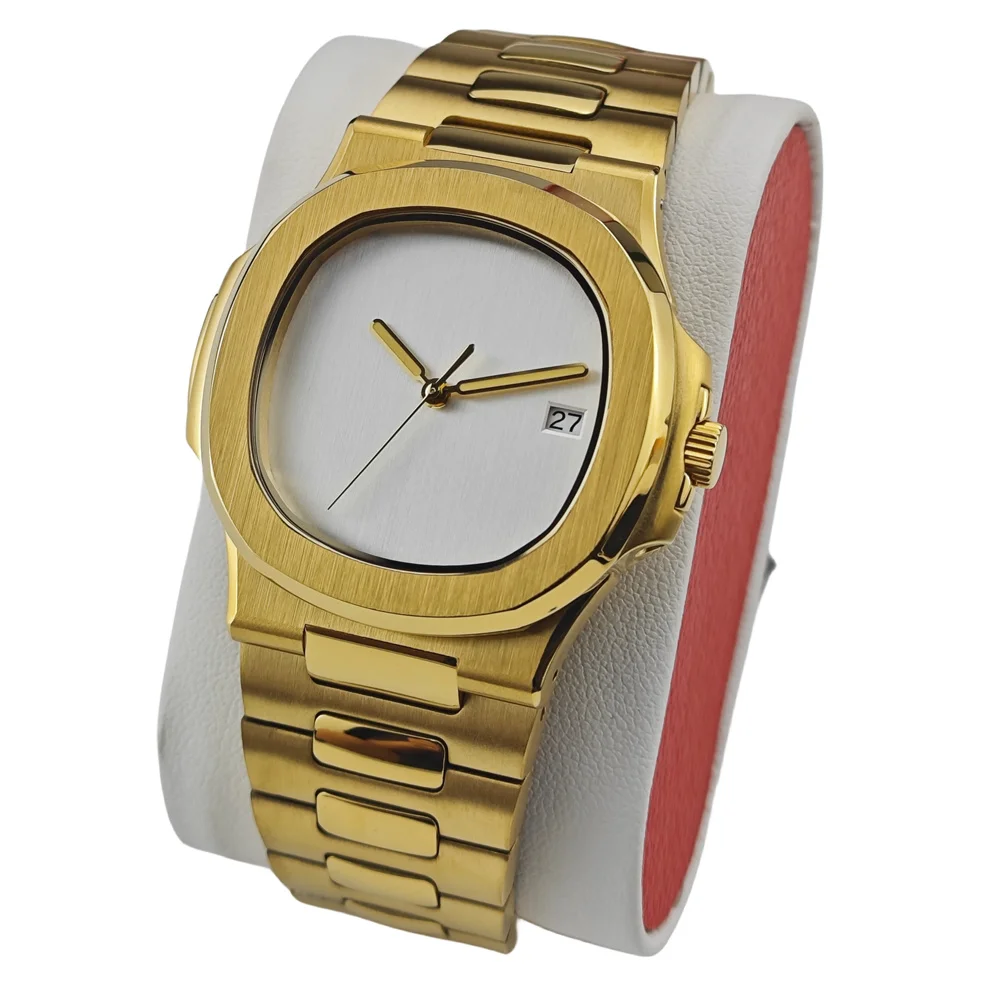 Механические часы NH35 Nautilus модифицированные светящиеся деловые минималистичные