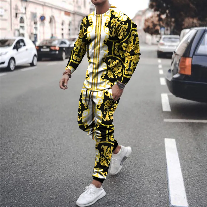 

2022 Spring and Autumn New Men's Suits 3D Printing Large Size XS-6XL Sweater + Pants 2 Piece Sets Fashion Hip Hop Harajuku Stree