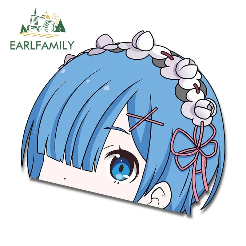 

EARLFAMILY 13 см x 11,7 см для Rem Anime Peeker, автомобильные наклейки, виниловая автомобильная пленка, наклейка на мотоцикл, караван, граффити, JDM, автоаксессуары