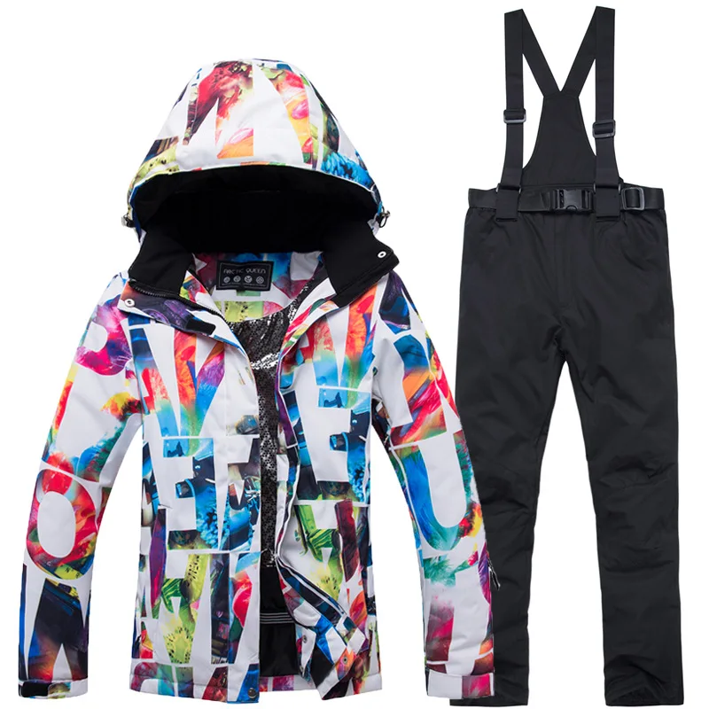 Women New Thermal Ski Suit Waterproof Windproof Skiing Snowboarding Jacket Pants Set Winter Outdoor Warm Coat Snow Wear Suits