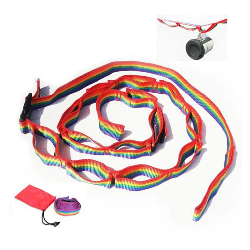 Портативная многофункциональная подвесная веревка для кемпинга красочная