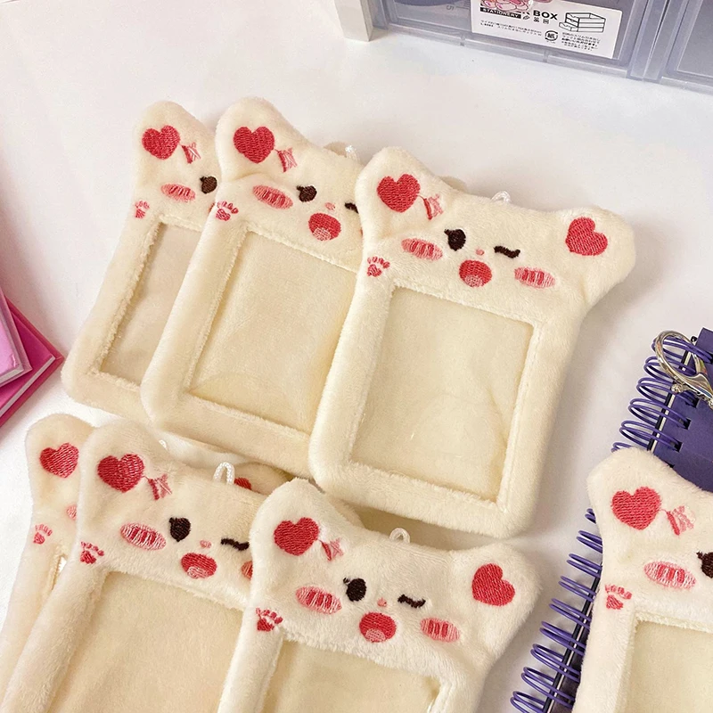 

Photo Card Holder Plush Card Cover ID Credit Case Protector Case Bear Card Cover Keychain Cute Fresh Cartoon Sweet 3 Inch INS