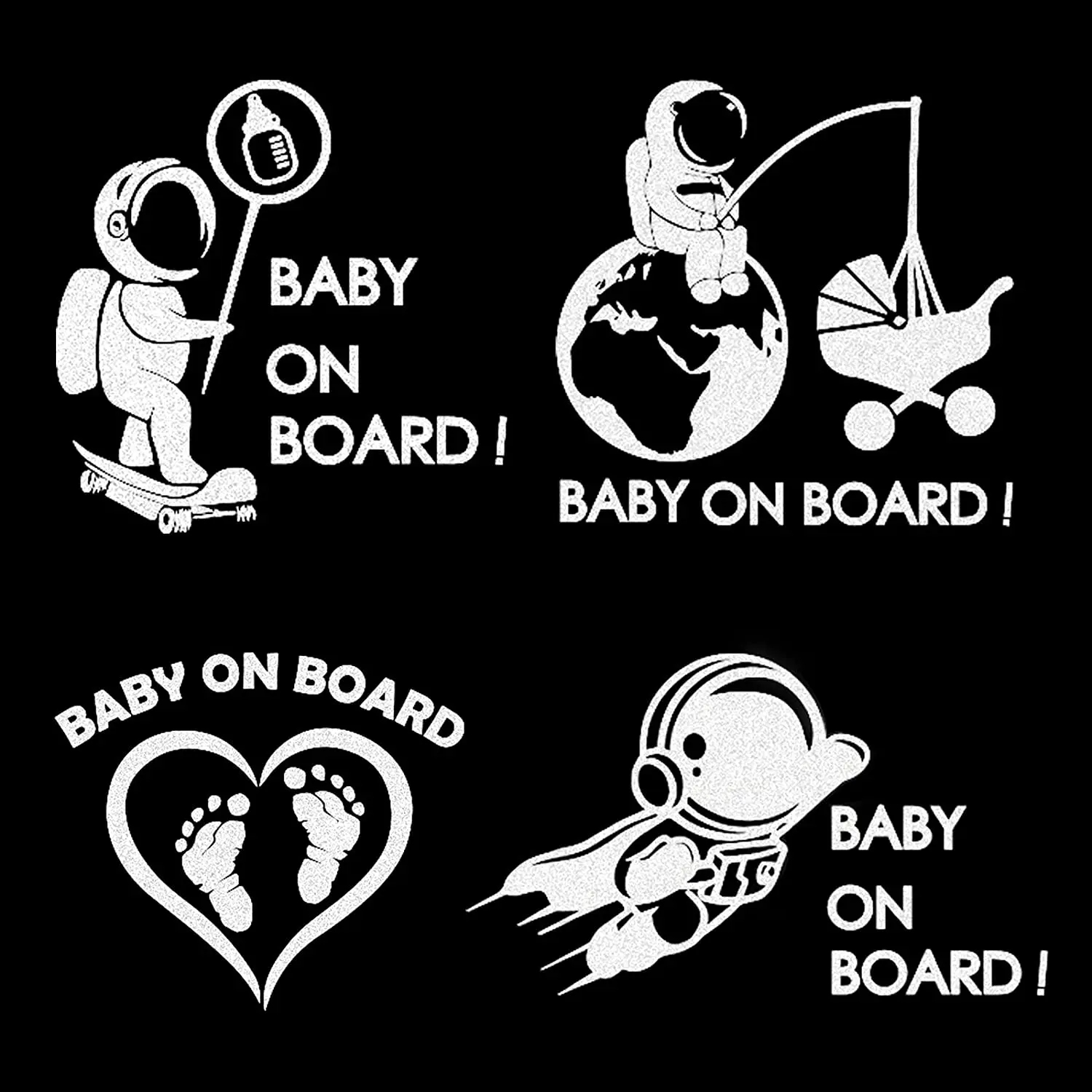 

Наклейки на доску для детей Sosolong, серебристые светоотражающие наклейки на детскую безопасность астронавта, детские наклейки на окна автомо...