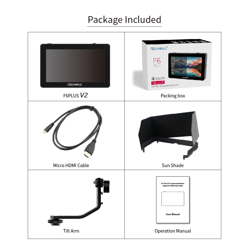 Настольный зеркальный полевой монитор FEELWORLD F6 PLUS V2 6-дюймовый