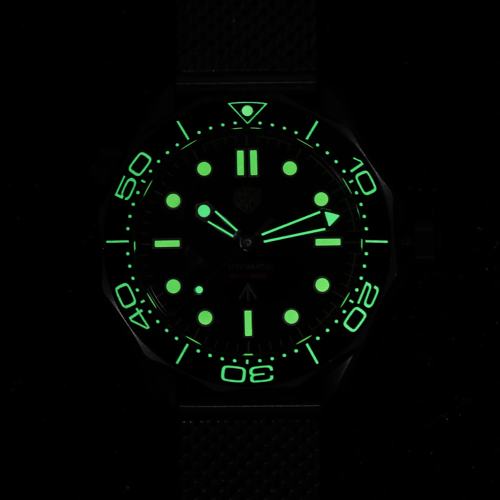 Фото Watchdives WD007 V3 007 NTTD Черные механические часы NH35/NH38 Наручные часы с сапфировым стеклом Светящиеся титановые автоматические часы №5