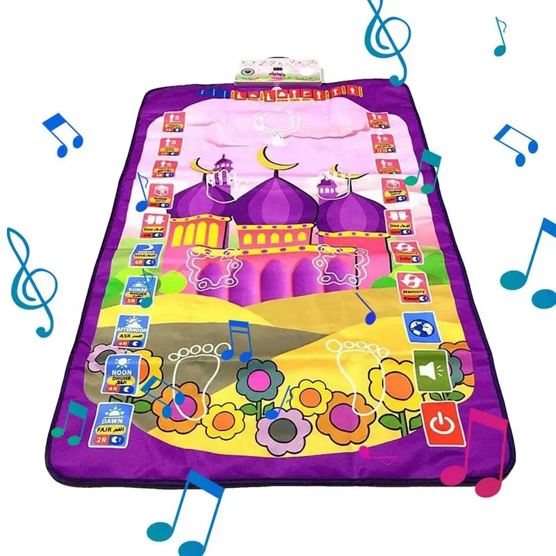 

Children Islamic Carpet Educational Interactive Muslim Prayer Rug Carpet Tapis De Priere Islam Kids Praying Mat Children's Gifts