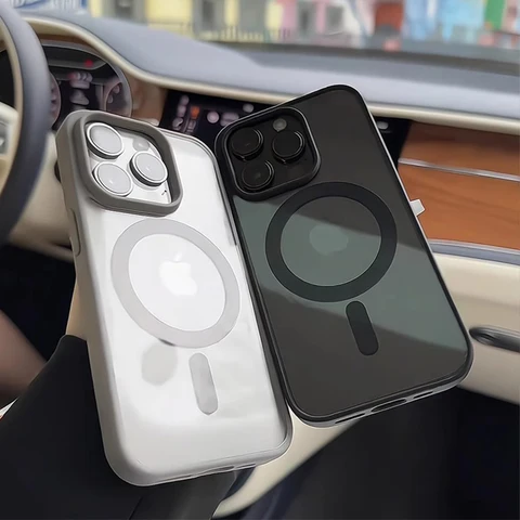 Матовый натуральный титановый магнитный чехол для зарядки телефона для iPhone 16, 15, 14, 13, 12, 11 Pro Max Plus Mini, противоударный жесткий чехол Magsafe