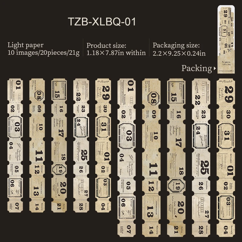 

Стикер-коллаж JIANWU Sequence Tag Series