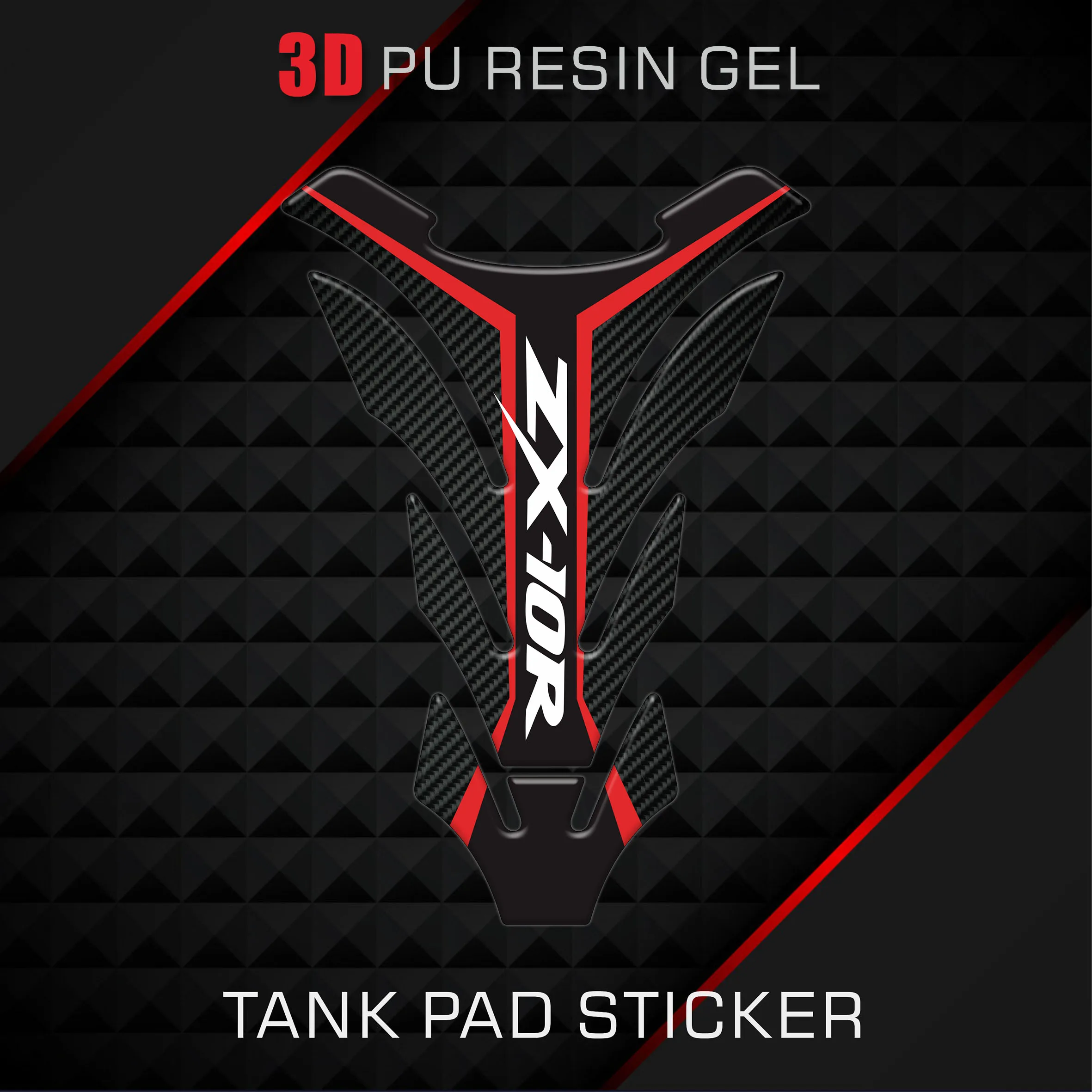 

With logo ZX10R For Ninja ZX10R SE/RR ZX-10R 3D Motorcycle Tank Pad Protector Decal Stickers