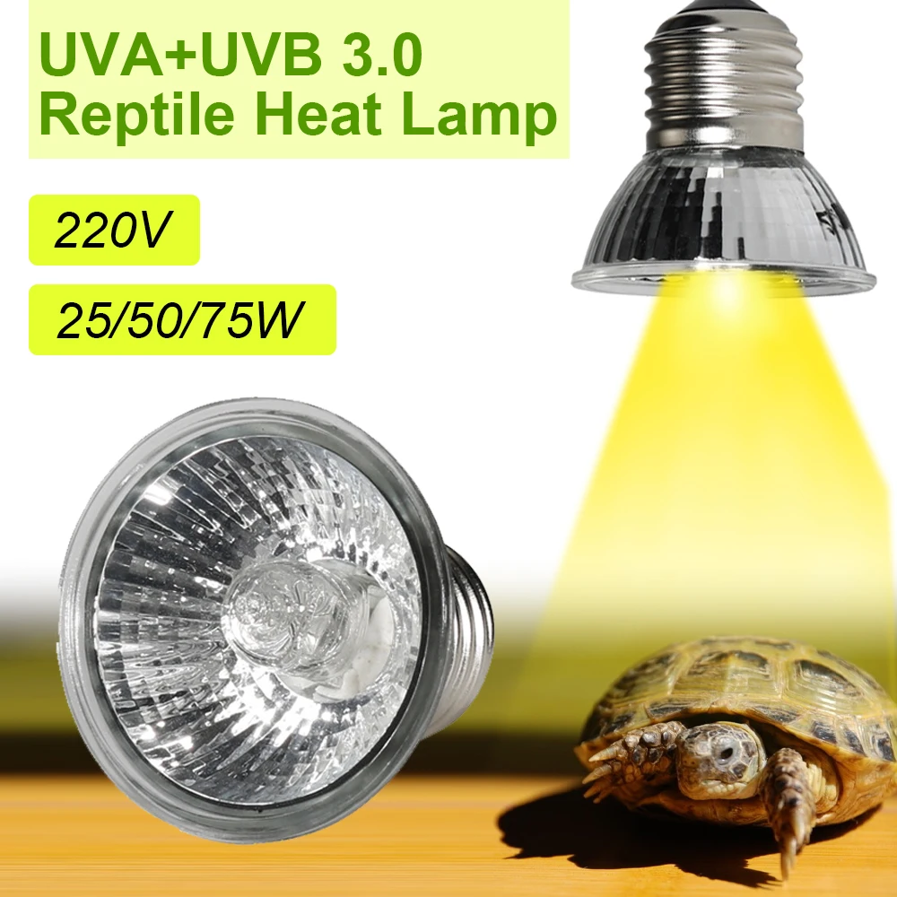 

Лампа нагревательная, 25/50/75 Вт, лампа для рептилий UVA + UVB Pet