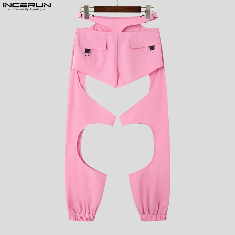 INCERUN 2023 новые мужские брюки в американском стиле индивидуальные полые поддельные