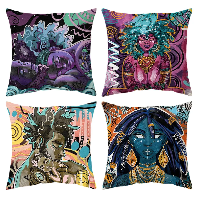 

Animation Maya Throw Pillow Case Hippie Art Pillowcase Home Decoration Modern Bed Sofa Interior for Home Decor 18x18 Inch