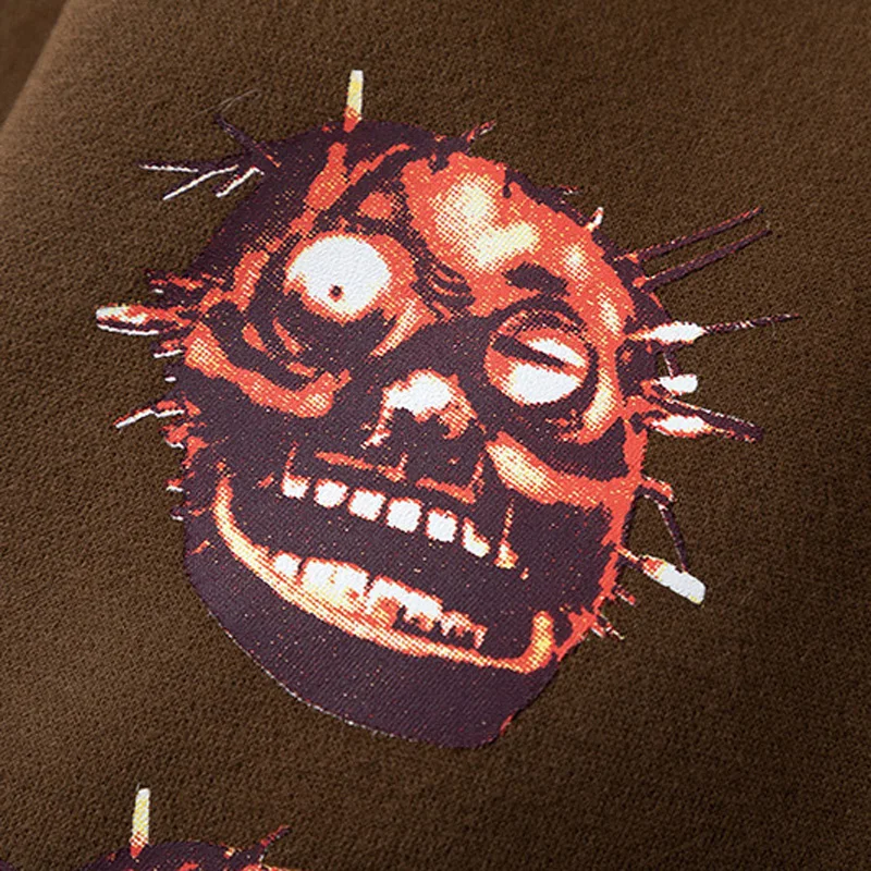 Новая толстовка с капюшоном Cactus Jack забавная карманом и принтом головы