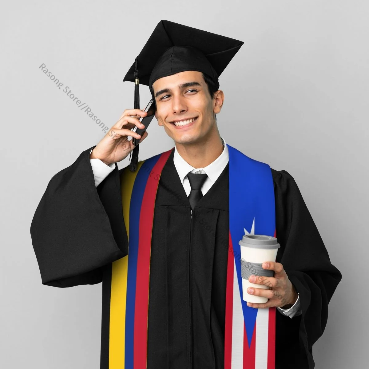 Выпускная накидка для академического открытия унисекс флаг Пуэрто-Рико палантин