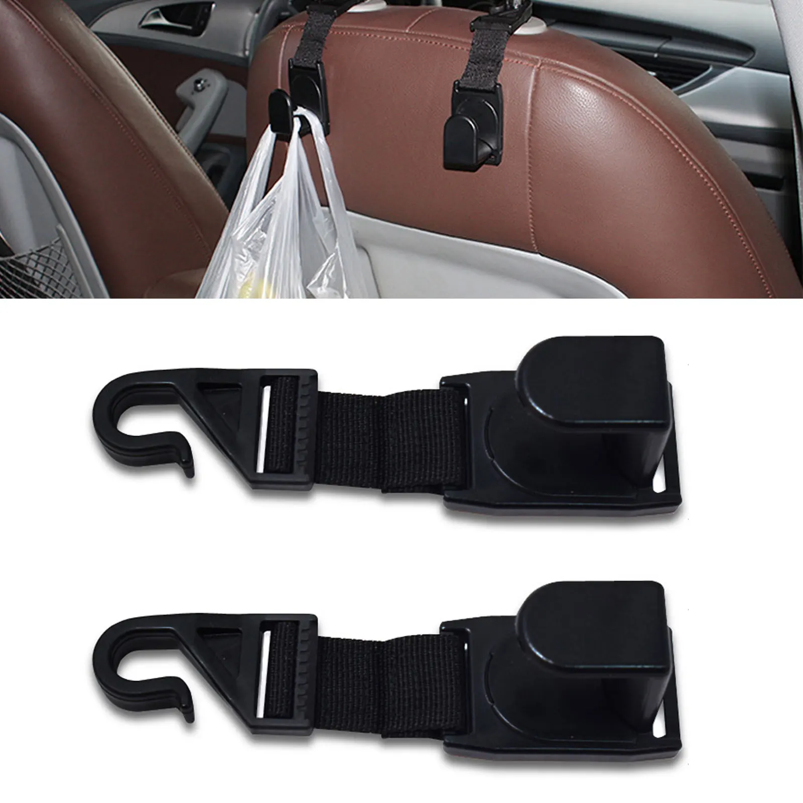 

2023 2 pieces Car Seat Hook Bearing 5kg Headrest Hanger Organizer Hook Handbag Purse Cloth Storage Holder Clip car accessories