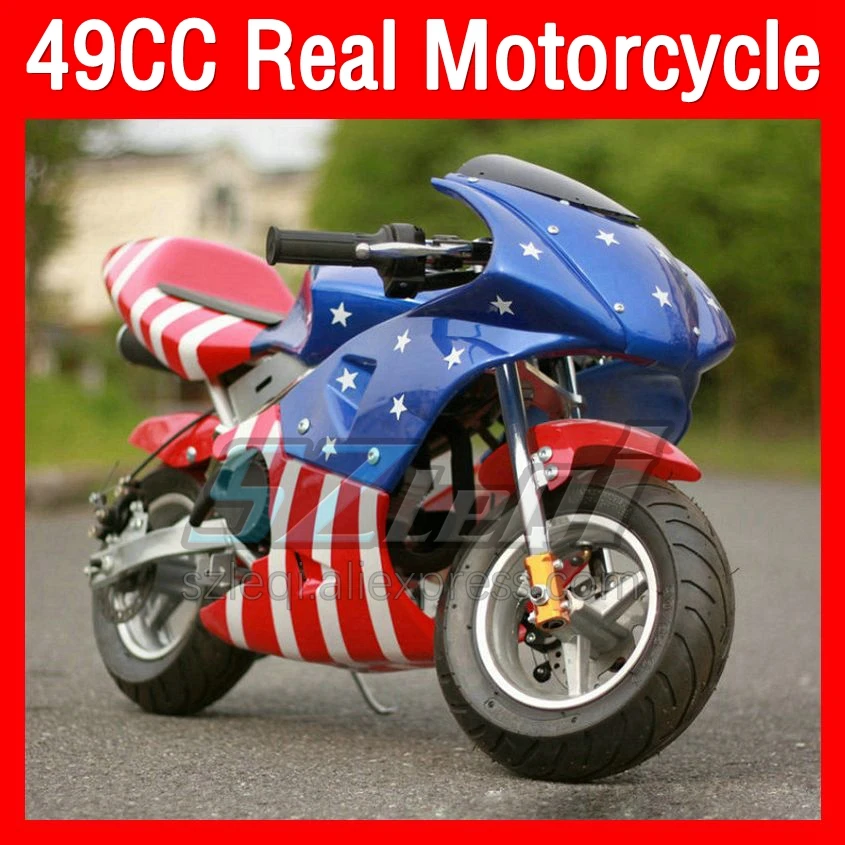

2021 New Mini trot motorcycle two-stroke 49CC kart new product motobike Children's Holiday gifts complete Racing Gasoline bike