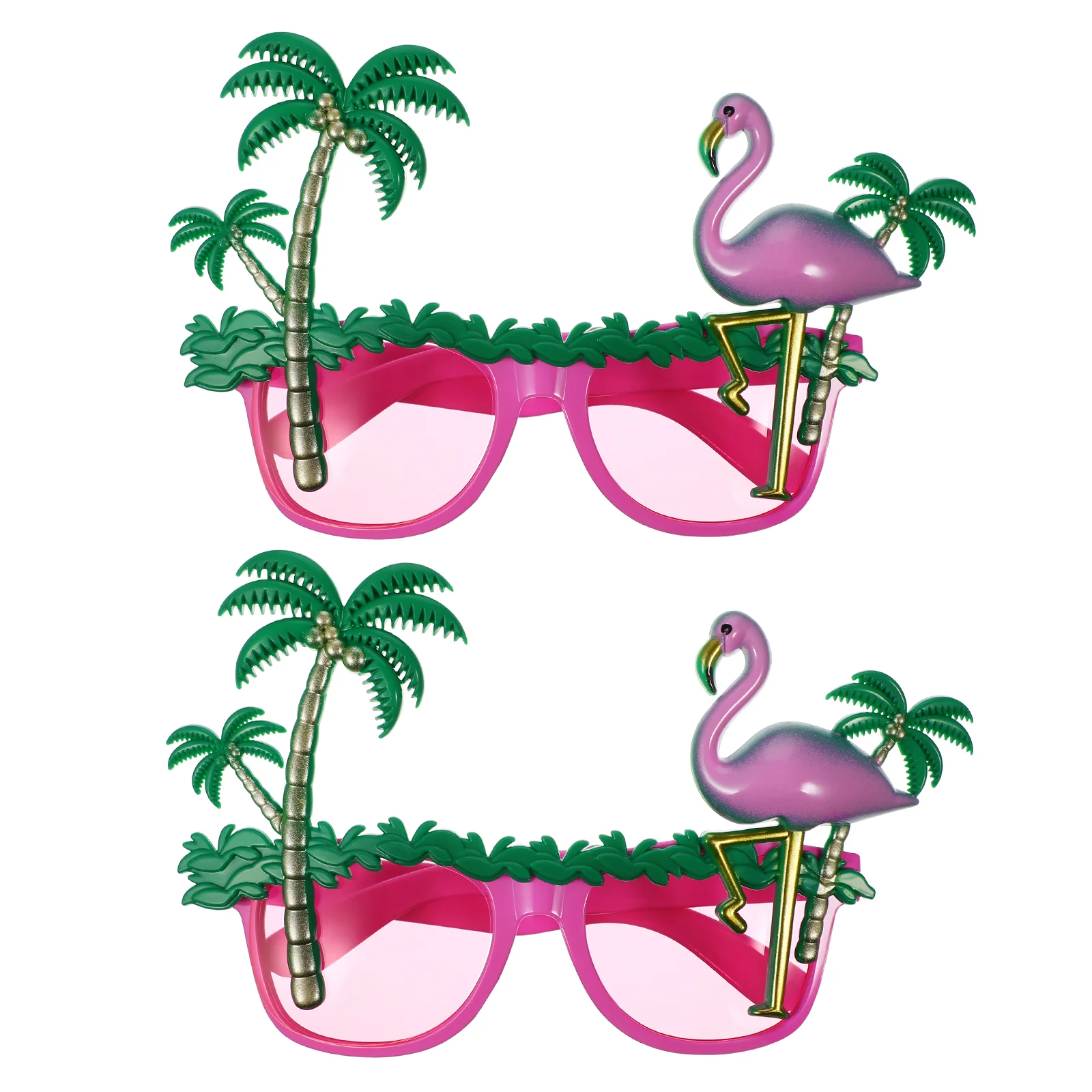

2pcs Flamingo Glasses Hawaiian Summer Party Sunglasses Decorations Luau Party Flamingo Glasses