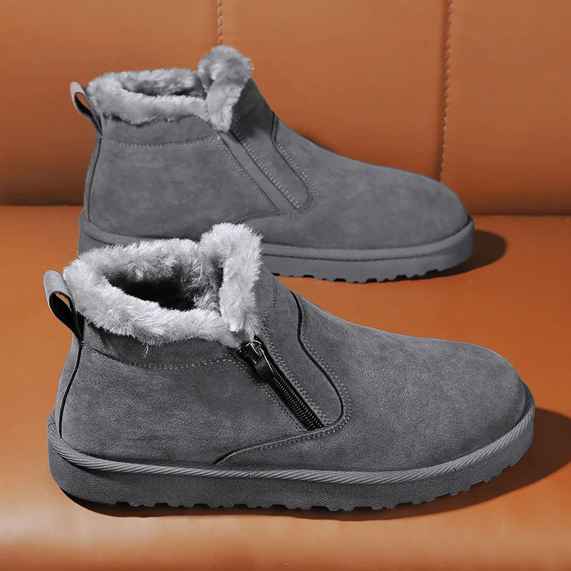 Мужские зимние ботинки из натуральной кожи на платформе