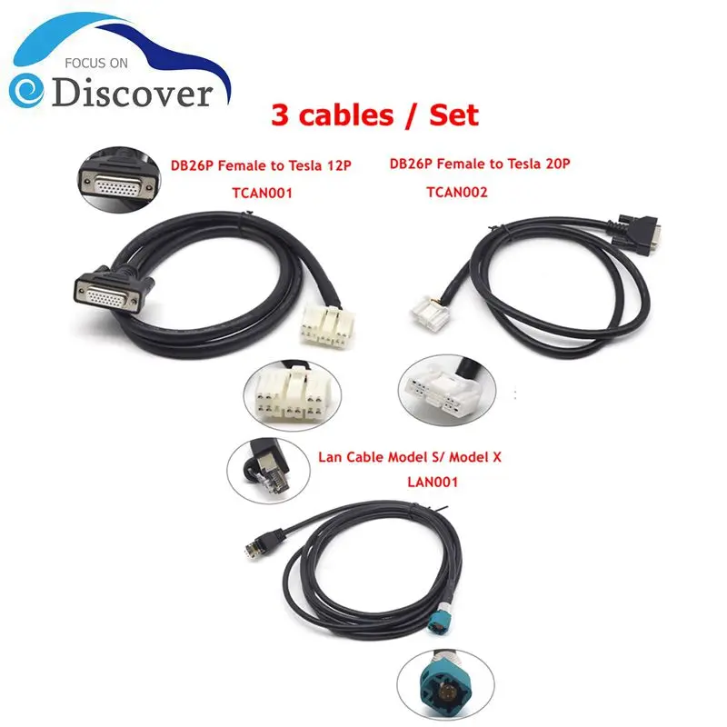 Кабели для диагностики автомобиля замены разъема Tesla модели S &amp X работает с