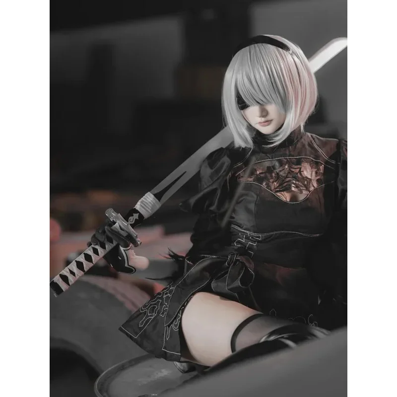 Neil Mechanical Era 2 vs COS Костюм 2b Маленькая сестра Косплей Полный комплект одежды Парик