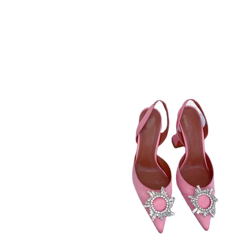 2023 summer new sunflower high-heeled sandals fashion foreign trade British women's shoes European and American sandals summer