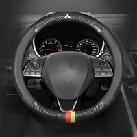 microfiber leather car steering wheel cover 37 38cm for mitsubishi pajero sport outlander grandis asx lancer ex auto decoration