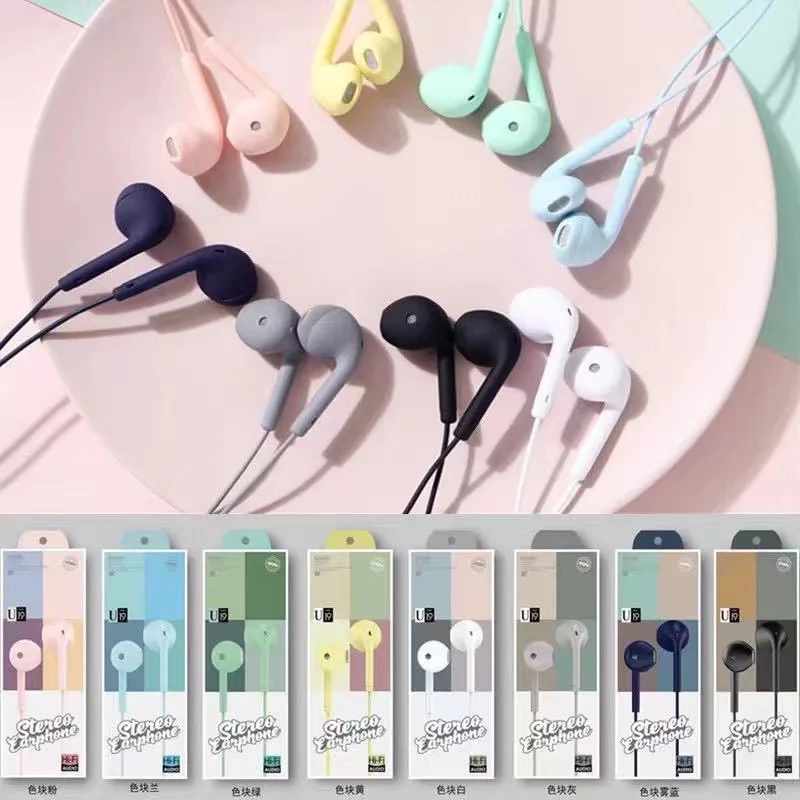 

1 PCS Portable Sport 8 Colors Earphone Wired Super Bass With Built-in Microphone 3.5mm In-Ear Wired Hands Free For Smartphones