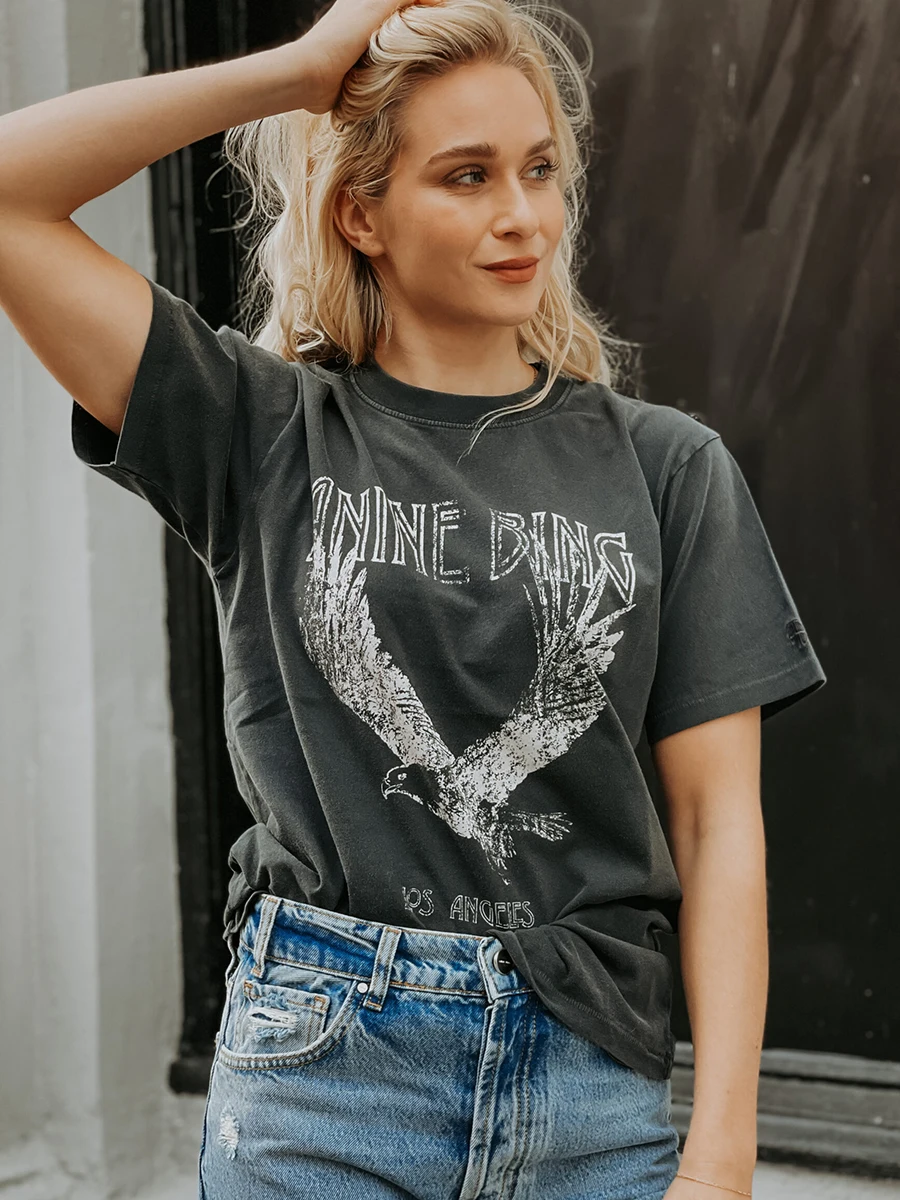 

Футболки с графическим орлом 2023, Летняя женская одежда, хлопковая Футболка с принтом кеттера, женские винтажные художественные Модные топы, рубашки