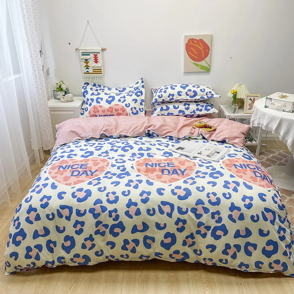 

Friendly Breathable Pure A/B double-sided Simplicity Bed Sheet, Quilt Cover Pillowcase Single Twin Double Queen King Size