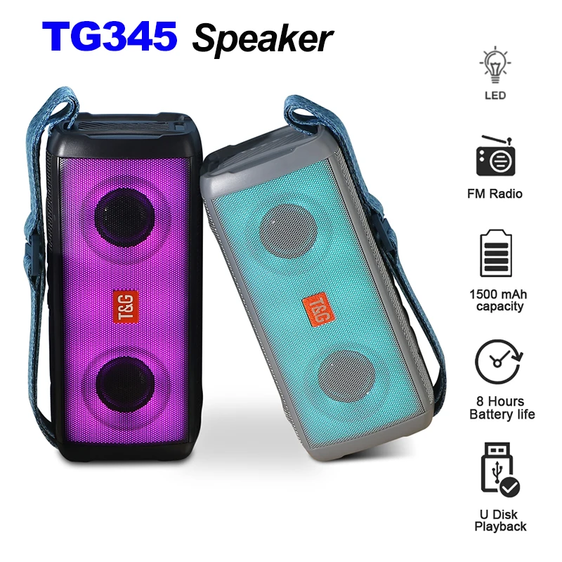 Многоцветная беспроводная звуковая панель T &amp G345 Bluetooth-совместимая колонка