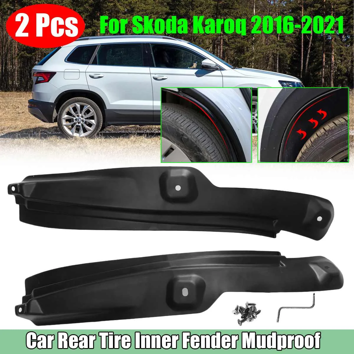 

Брызговики для Skoda Karoq 2016 2017 2018 2019 2020 2021, 2 шт.
