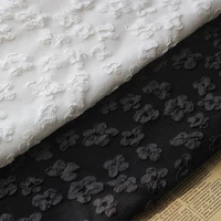 black and white embossed flower bubble jacquard fabric woven fashion dress luggage fabric 50cmx145cm