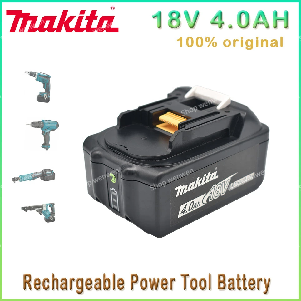

100% Makita оригинальный 18V 4.0Ah перезаряжаемый аккумулятор для электроинструмента с зеркальной заменой литий-ионных аккумуляторов LXT400 BL1860B BL1860 BL1850