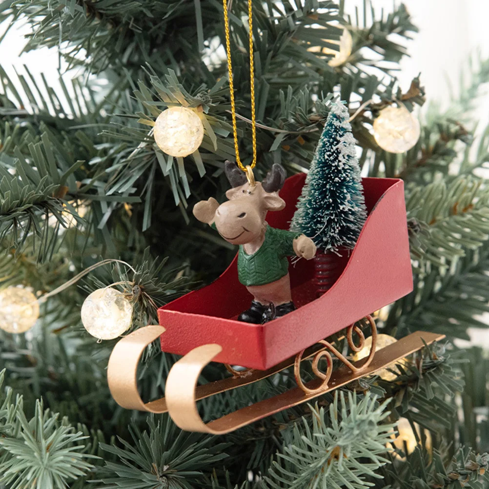 

Sleigh Pendant Charms Mantel Hanging Ornament Party Layout Christmas Tree Decorations Indoor