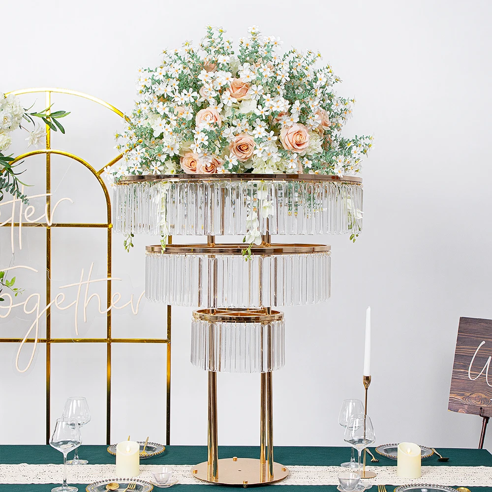 Центральные части свадебного стола искусственный белый цветок Роза шампанского