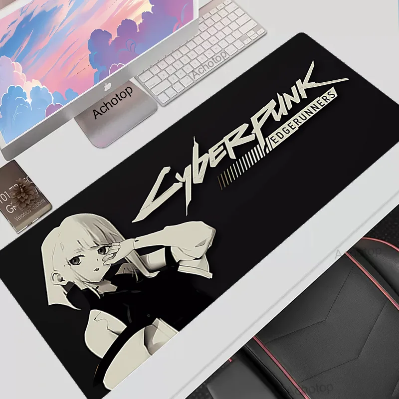 

Large Gaming Mousepads Cyber Anime Mouse Pad Gamer Computer Mousemat Mouse Mat 900x400 Desk Pad For PC Keyboard Mat Table Pad XL