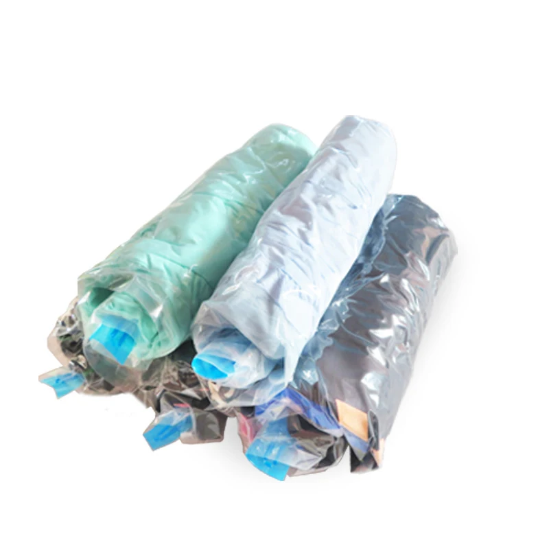 

Travel Clothes Compression Storage Bags Plastic Foldable Hand Rolling Clothing Transparent Packing Vacuum Bag Space Saver 10pcs