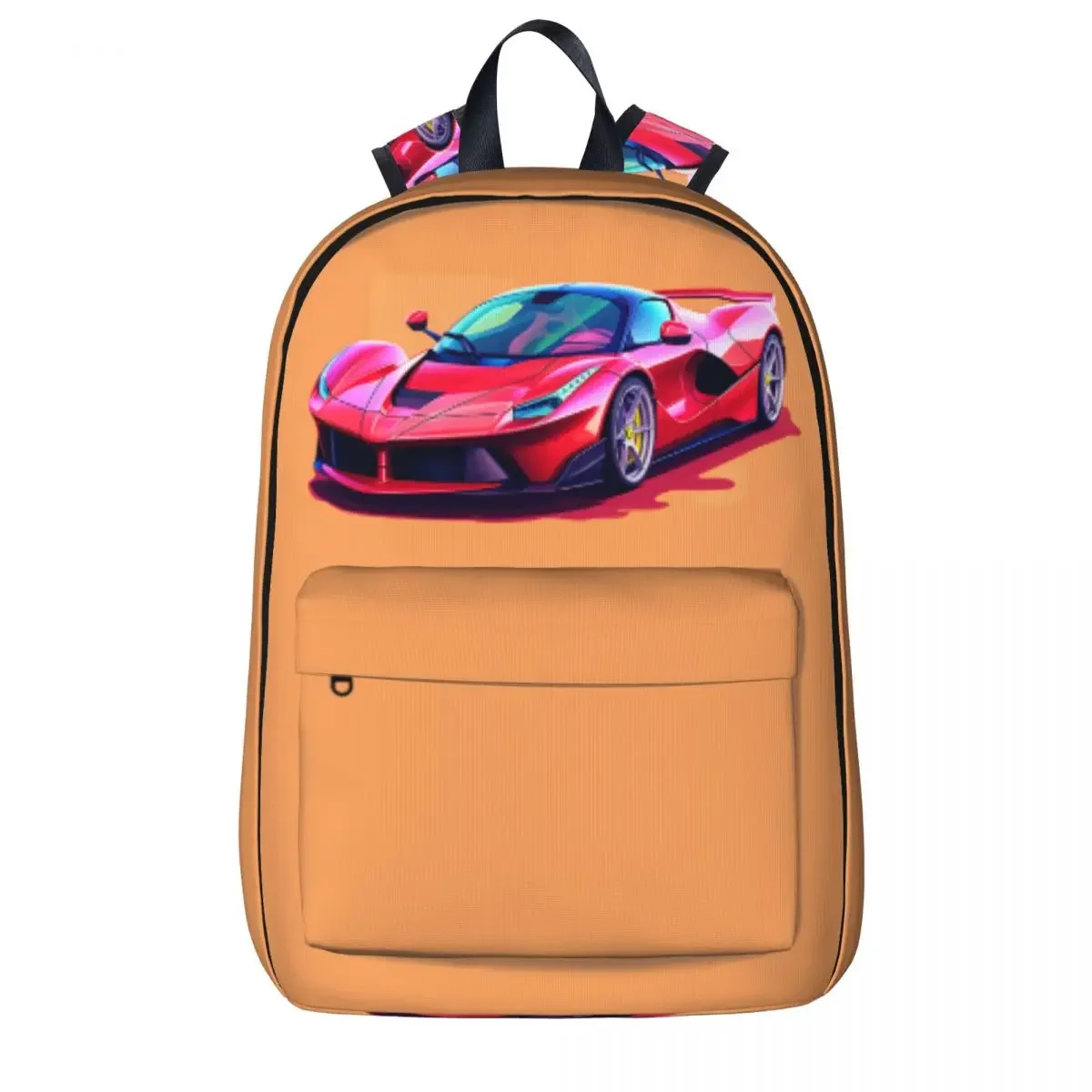 

Passionate Sports Car Backpack 2D Elements Cartoon College Backpacks Youth Style School Bags Colorful Large Rucksack