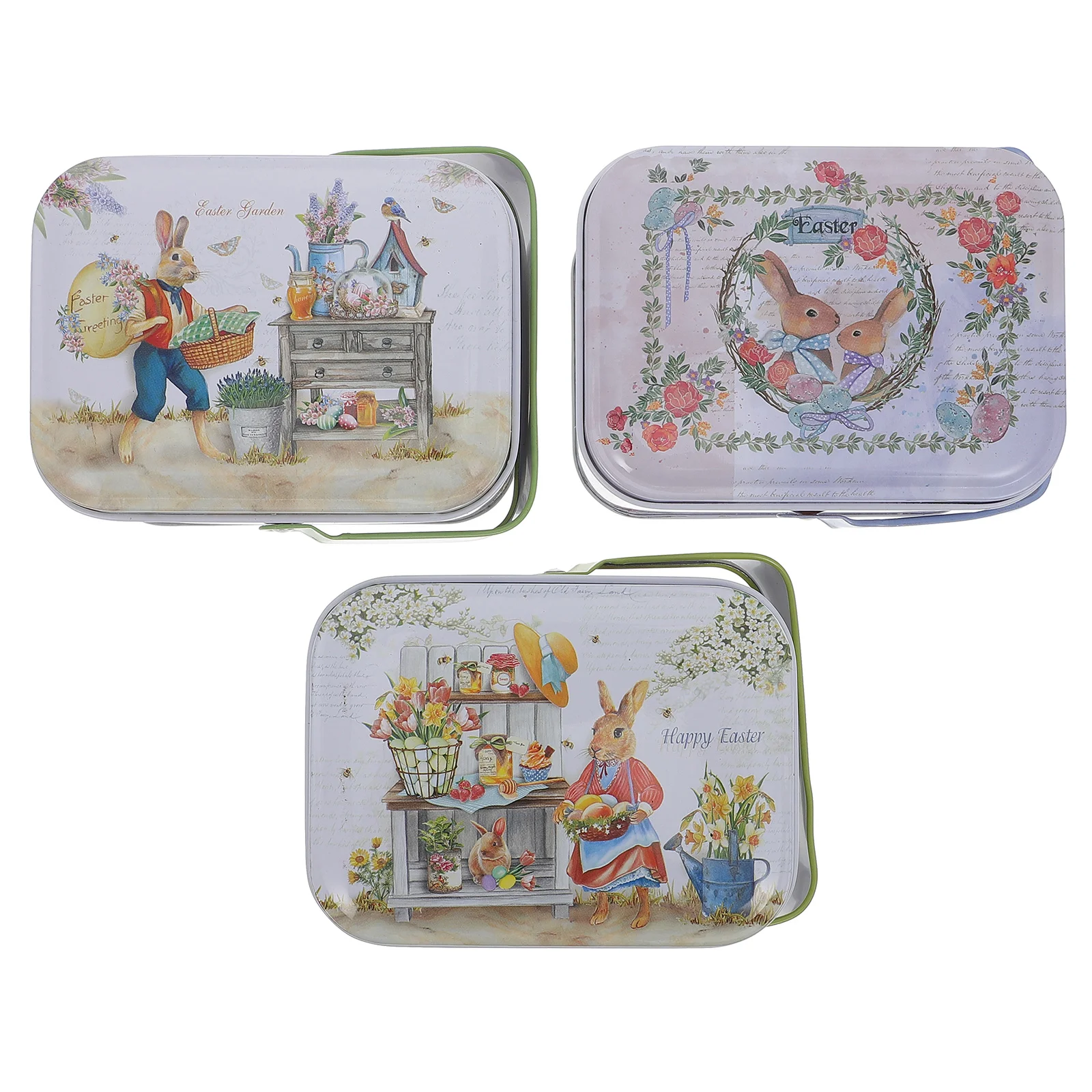 

Easter Tin Tins Box Metal Candy Container Biscuit Cookie Treattea Gift Jar Jars Lids Festival Christmas Biscuits Boxes Empty