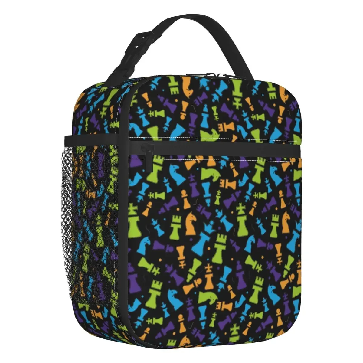 

Chess Endgame Pattern Insulated Lunch Bags For Women Board Game Portable Thermal Cooler Bento Box Outdoor Camping Travel