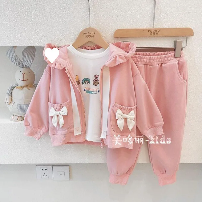 

Girls Coat +Pants Kids Suits 2PCS/Set 2023 Hot Spring Autumn Cotton High Quality Sport Uniforms Children Clothing